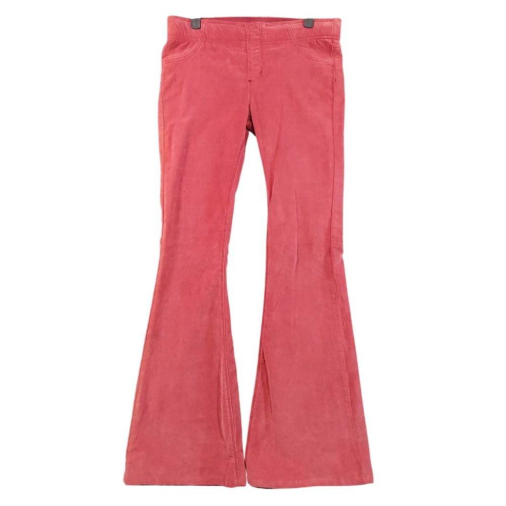 We The Free Flare Pants Women 26 Red Corduroy Bell Bottom High Rise 28x33
